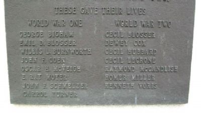 Bremen World Wars Memorial Honor Roll image. Click for full size.