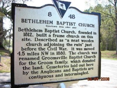 Bethlehem Baptist Church Marker image. Click for full size.