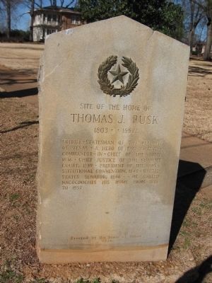 Site of the home of Thomas J. Rusk Marker image. Click for full size.