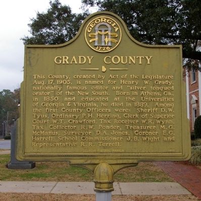 Grady County Marker image. Click for full size.