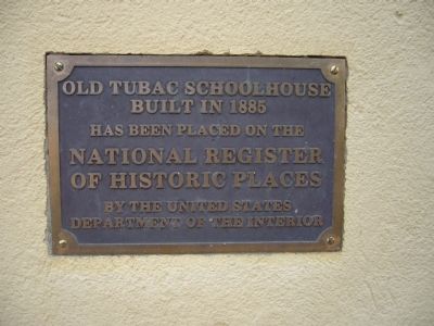 Tubac School Plaque to left of entrance image. Click for full size.