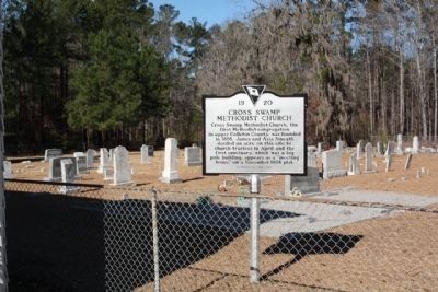Cross Swamp Methodist Church Marker and second cemetery section image. Click for full size.