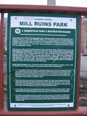 Nearby Mill Ruins Park Sign image. Click for full size.