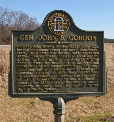 Gen. John B. Gordon Marker image. Click for full size.