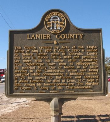 Lanier County Marker image. Click for full size.