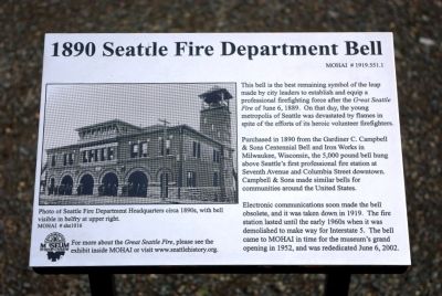 1890 Seattle Fire Department Bell Marker image. Click for full size.