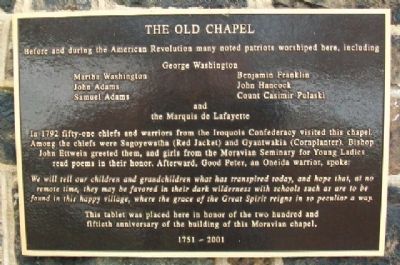 The Old Chapel Marker. Click for full size. The Old Chapel Marker image. Click for full size.