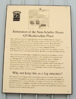 Restoration of the Nain-Schober House Marker image. Click for full size.