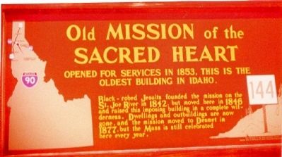 Old Mission of the Sacred Heart Marker. Click for full size. Old Mission of the Sacred Heart Marker image. Click for full size.