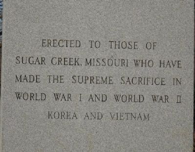 Sugar Creek Veteran's Memorial Marker image. Click for full size.