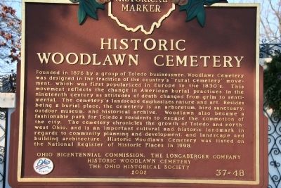 Historic Woodlawn Cemetery Marker image. Click for full size.