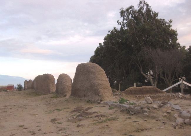 Remains of Mission walls on the north side of the quadrangle image. Click for full size.