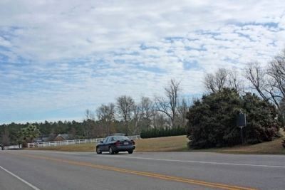 First Land Granted in Calhoun County Area Marker, (r) looking southward along Old Number 6 Highway image. Click for full size.