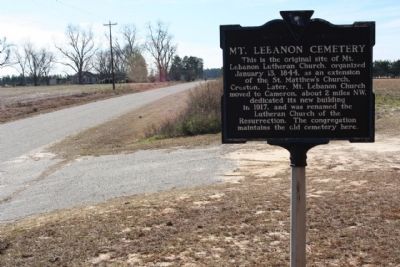 Mt. Lebanon Cemetery Marker, looking west along Mt. Lebanon Road image. Click for full size.
