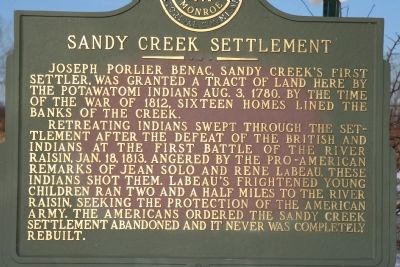 Sandy Creek Settlement Marker image. Click for full size.