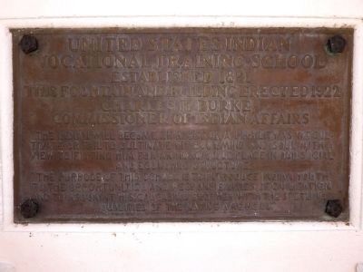 United States Indian Vocational Training School Plaque. Click for full size. United States Indian Vocational Training School Plaque image. Click for full size.