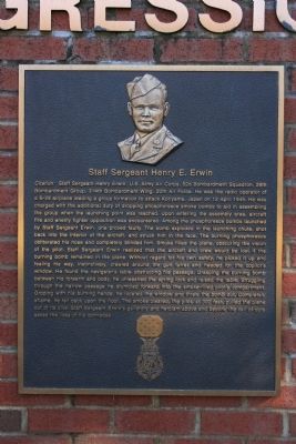 Congressional Medal Of Honor Recipient: Staff Sergeant Henry E. Erwin. Click for full size. Congressional Medal Of Honor Recipient: Staff Sergeant Henry E. Erwin image. Click for full size.