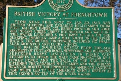 British Victory at Frenchtown Marker image. Click for full size.
