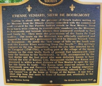 Etienne Veniard - Sieur de Bourgemont Marker. Click for full size. Etienne Veniard - Sieur de Bourgemont Marker image. Click for full size.