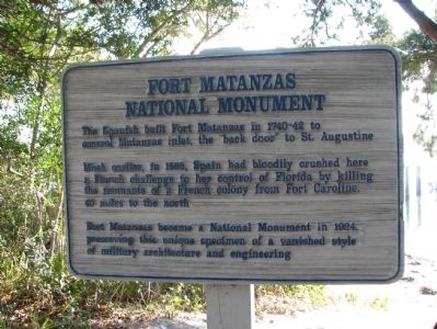 Fort Matanzas National Monument Marker. Click for full size. Fort Matanzas National Monument Marker image. Click for full size.