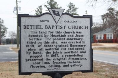 Bethel Baptist Church Marker, reverse side. Click for full size. Bethel Baptist Church Marker, reverse side image. Click for full size.