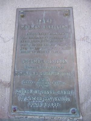 To The Mormon Battalion Marker. Click for full size. To The Mormon Battalion Marker image. Click for full size.