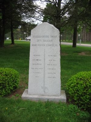 Headquarters Troop 28th Division Memorial. Click for full size. Headquarters Troop 28th Division Memorial image. Click for full size.