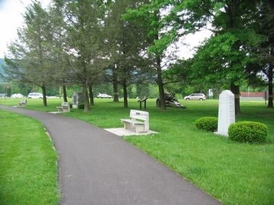 HQ Troop Memorial, Howitzer, and 112th MG Company Memorial image. Click for full size.