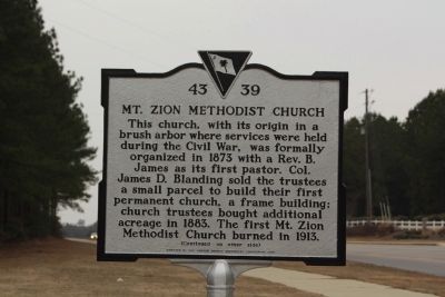 Mt. Zion Methodist Church Marker. Click for full size. Mt. Zion Methodist Church Marker image. Click for full size.