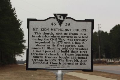 Mt. Zion Methodist Church Marker image. Click for full size.