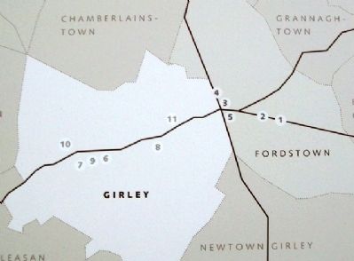 Map on Girley / Fordstown Marker image. Click for full size.