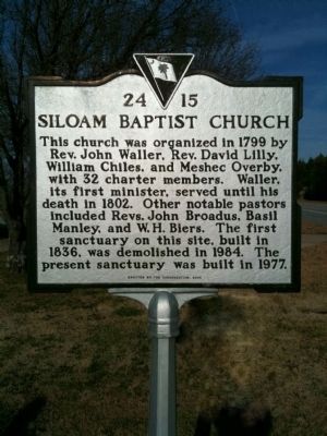 Siloam Baptist Church Marker. Click for full size. Siloam Baptist Church Marker image. Click for full size.