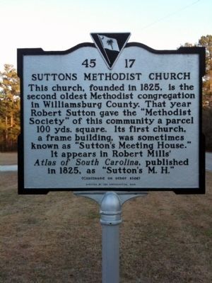 Suttons Methodist Church Marker (front) image. Click for full size.