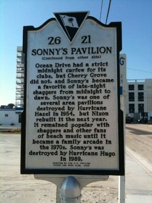 Sonny's Pavilion Marker (reverse) image. Click for full size.