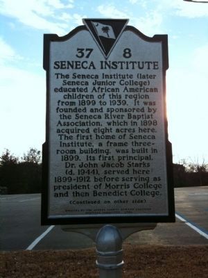 Seneca Institute / Seneca Junior College Marker (front) image. Click for full size.