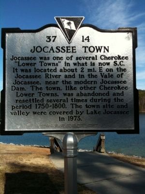 Jocassee Town Marker. Click for full size. Jocassee Town Marker image. Click for full size.