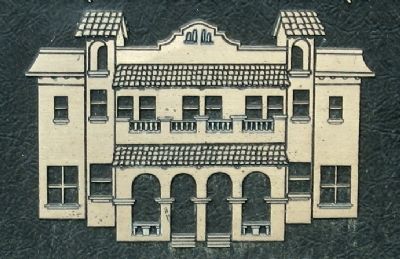 Hotel Del Puerto Marker - Closeup of Hotel on Marker. Click for full size. Hotel Del Puerto Marker - Closeup of Hotel on Marker image. Click for full size.