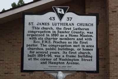 St. James Lutheran Church Marker. Click for full size. St. James Lutheran Church Marker image. Click for full size.