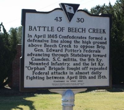 Battle of Beech Creek front side image. Click for full size.