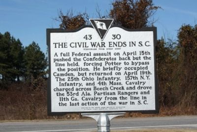 The Civil War Ends In S.C , reverse side image. Click for full size.