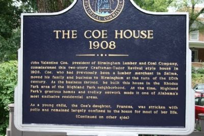 The Coe House Marker: Side A. Click for full size. The Coe House Marker: Side A image. Click for full size.