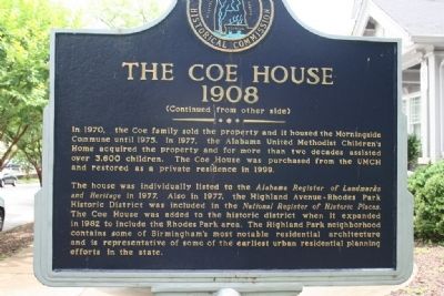 The Coe House Marker: Side B. Click for full size. The Coe House Marker: Side B image. Click for full size.