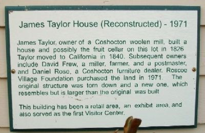 James Taylor House (Reconstructed) - 1971 Marker. Click for full size. James Taylor House (Reconstructed) - 1971 Marker image. Click for full size.