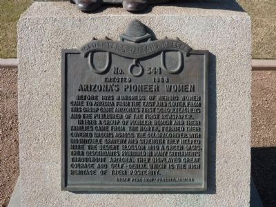 Arizona's Pioneer Women Marker. Click for full size. Arizona's Pioneer Women Marker image. Click for full size.