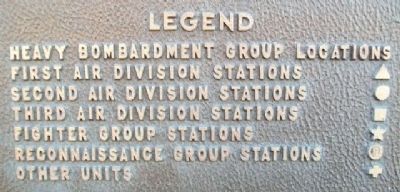 8th Air Force Bases Marker Key image. Click for full size.