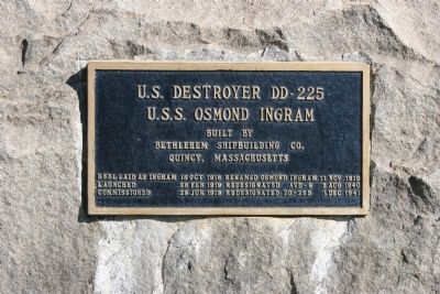 Side B: U.S. Destroyer DD-225 U.S.S. Osmond Ingram. Click for full size. Side B: U.S. Destroyer DD-225 U.S.S. Osmond Ingram image. Click for full size.