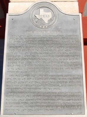 The Badger Building Marker. Click for full size. The Badger Building Marker image. Click for full size.