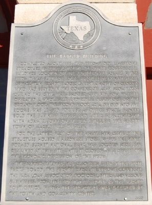 The Badger Building Marker image. Click for full size.