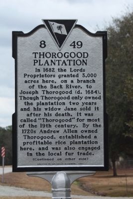 Thorogood Plantation Marker. Click for full size. Thorogood Plantation Marker image. Click for full size.