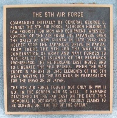 5th Air Force History Marker image. Click for full size.